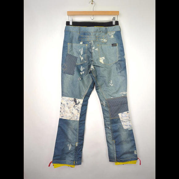 NWT L.A.M.B. x BURTON Womens Sz XS Snowboard Buju Cargo Pants Denim Print - Picture 7 of 7
